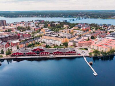 Trivector Traffic öppnar nytt kontor i Luleå (flygbild över stan)