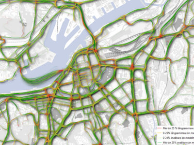 Travelvu heatmapp - skapad genom en appbaserad resvaneundersökning