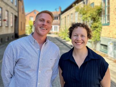 Travalytics CTO Michal Stypa och VD Anna Clark.